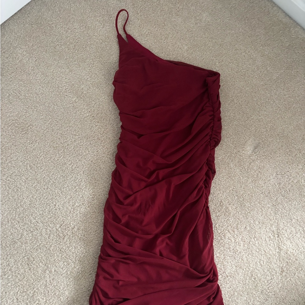 Princess Polly One Shoulder Ruched Red Dress